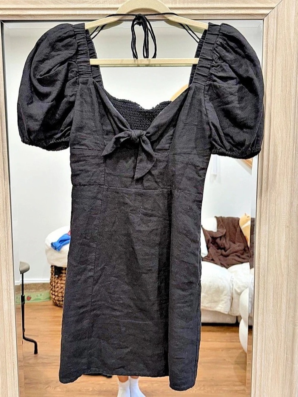 & Other Stories Cotton Mini Dress Black
